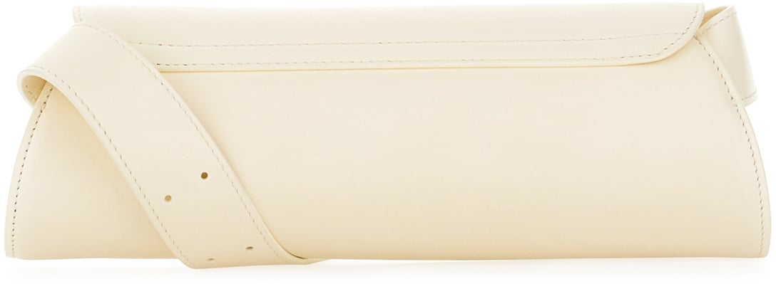 Jil Sander Jil Sander Ivory nappa leather small Cannolo shoulder bag Neutraal