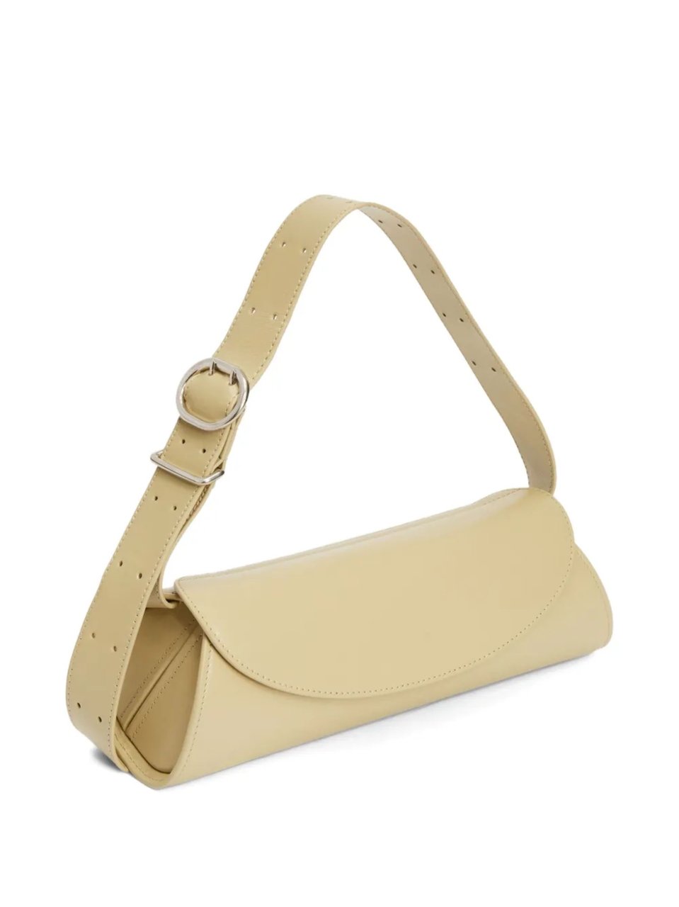 Jil Sander Cream Gold Hardware Leather Shoulder Bag Neutraal