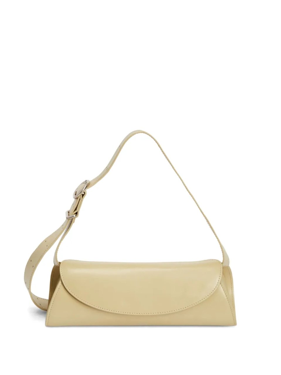 Jil Sander Cream Gold Hardware Leather Shoulder Bag Neutraal