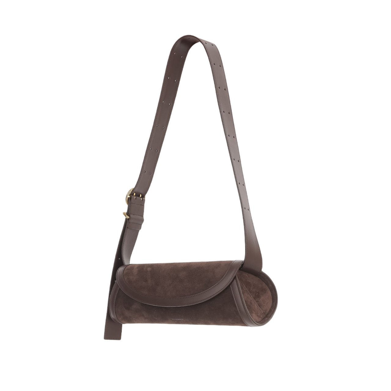 Jil Sander Suede Cannolo Shoulder Bag With Adjustable Strap Wit