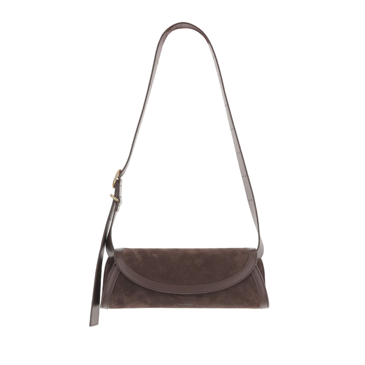 Jil Sander Suede Cannolo Shoulder Bag With Adjustable Strap Wit