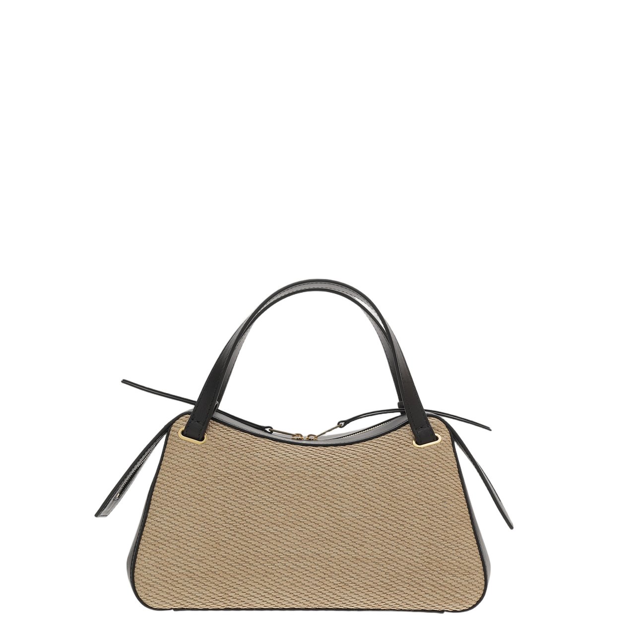 Jil Sander Structured Leather and Raffia Bag Roze