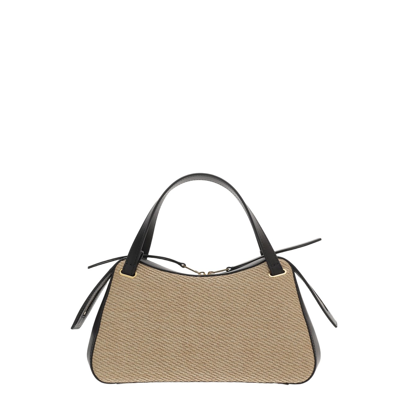 Jil Sander Structured Leather and Raffia Bag Roze