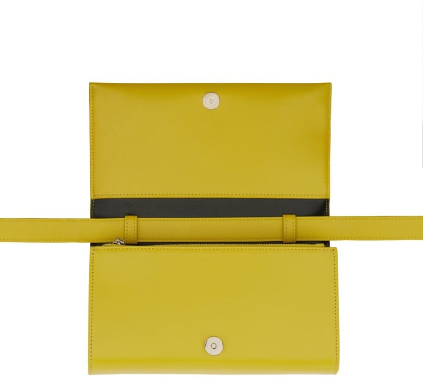 Jil Sander "All Day" Leather Shoulder Bag Geel
