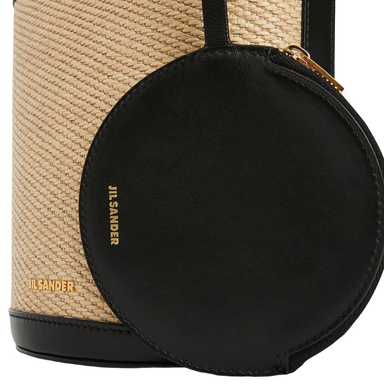 Jil Sander Cannolo Bucket Bag With Leather Neutraal