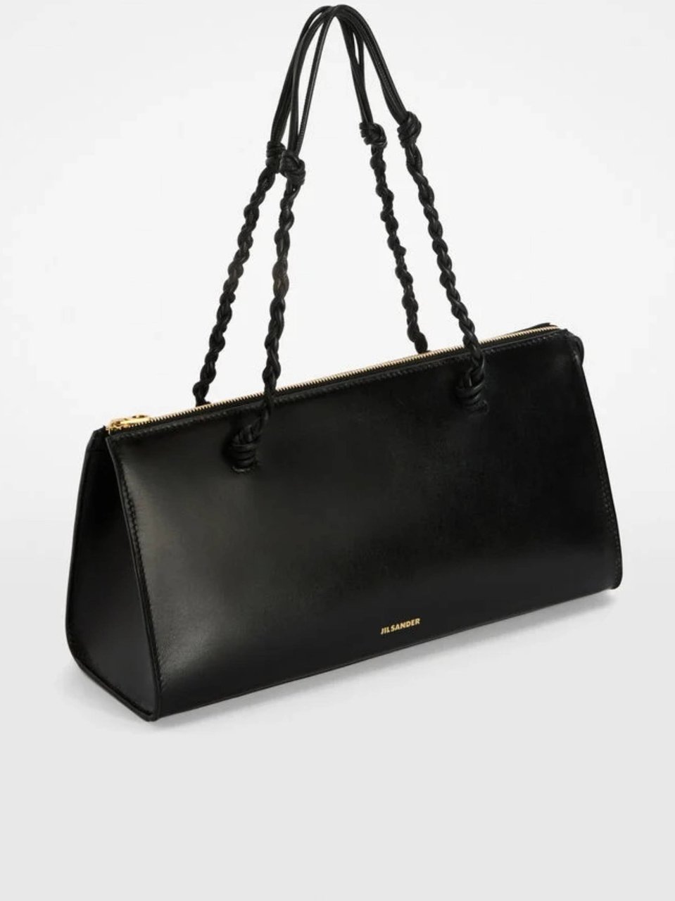 Jil Sander Borsa A Spalla Rectangular Braided Tote Zwart