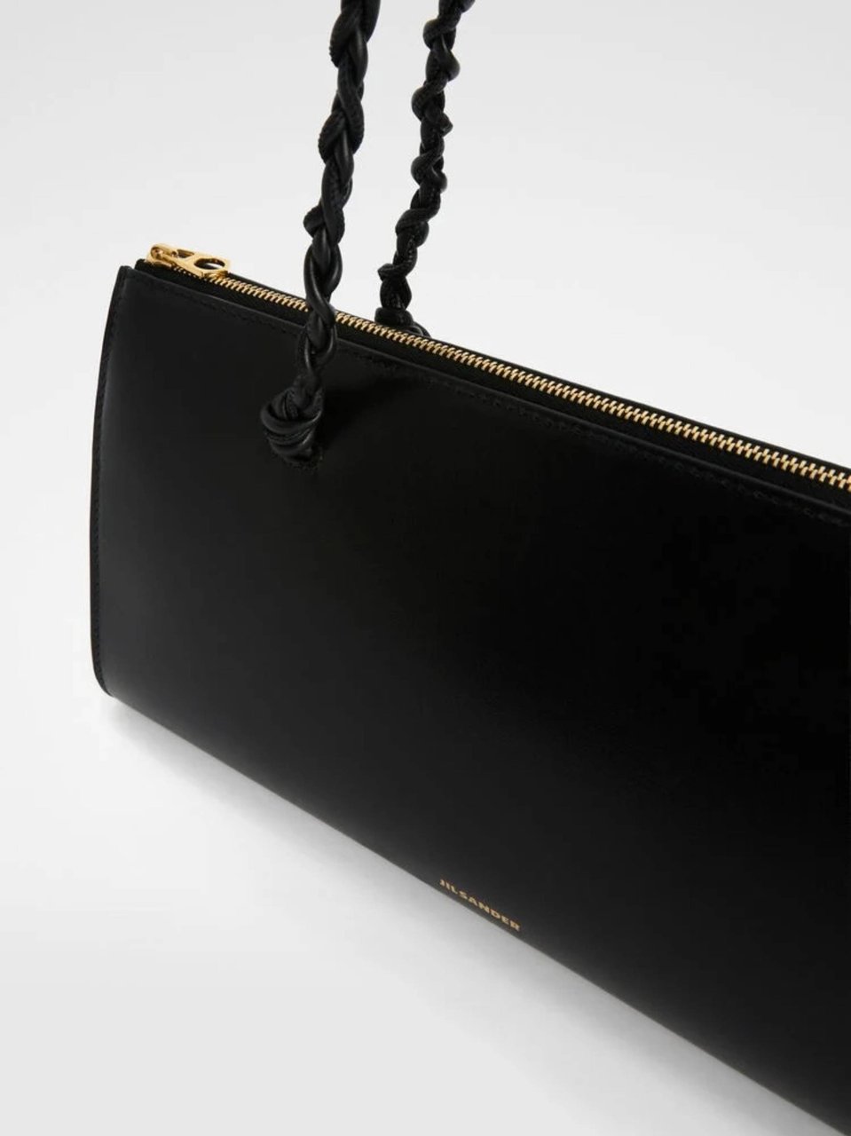 Jil Sander Borsa A Spalla Rectangular Braided Tote Zwart