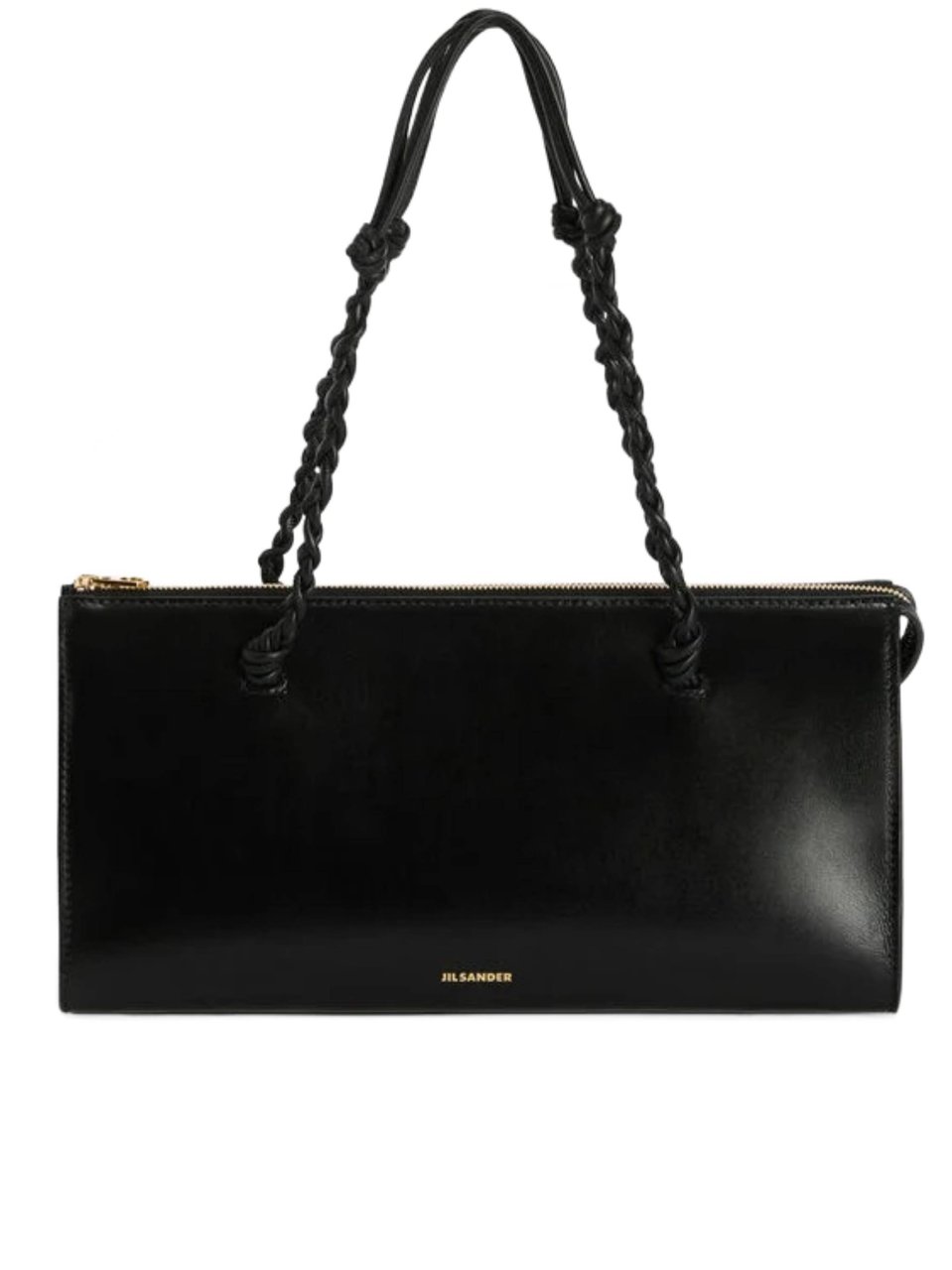 Jil Sander Borsa A Spalla Rectangular Braided Tote Zwart