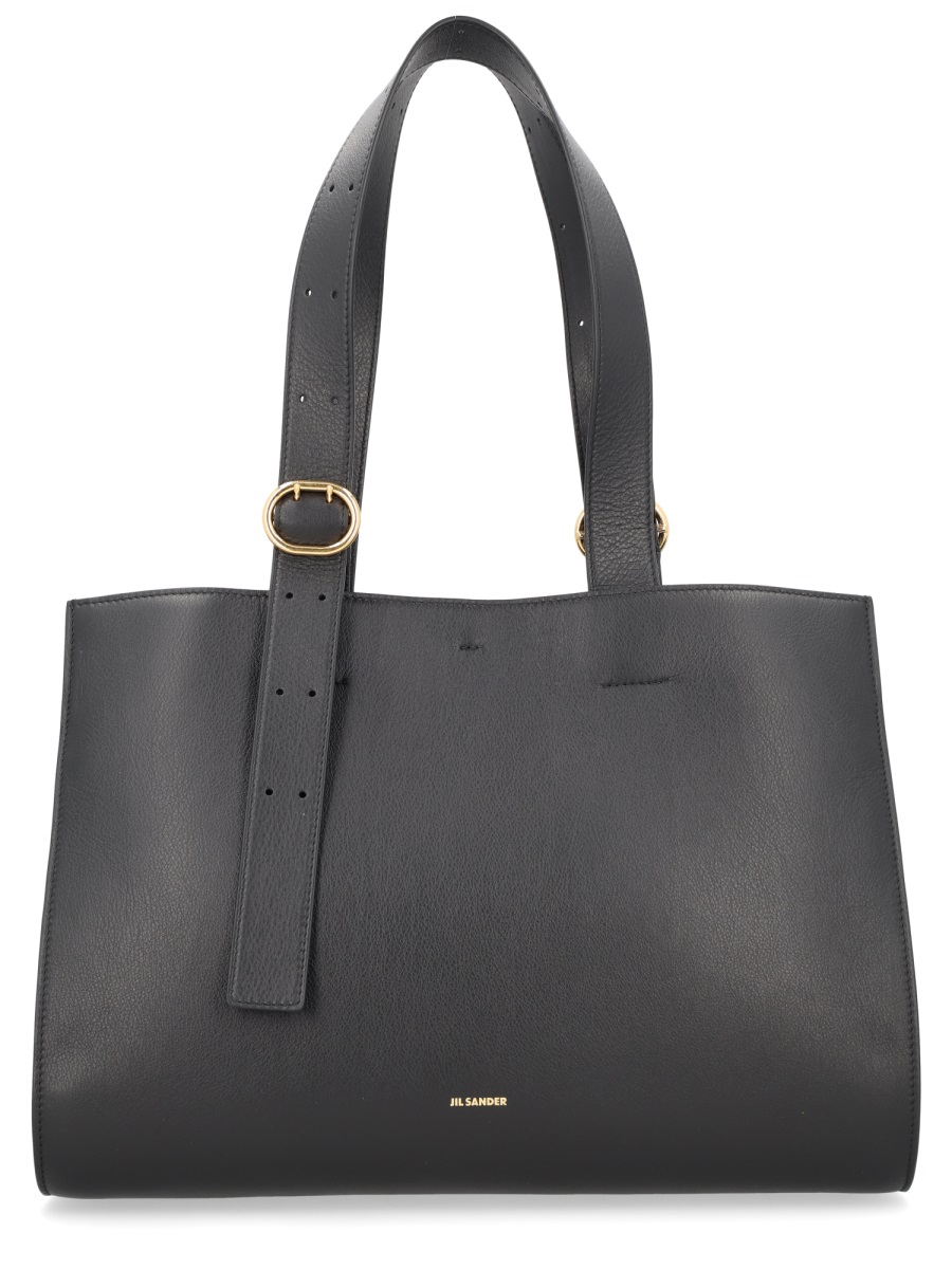 Jil Sander Cannoli Structured Wide Strap Tote Bag Grijs