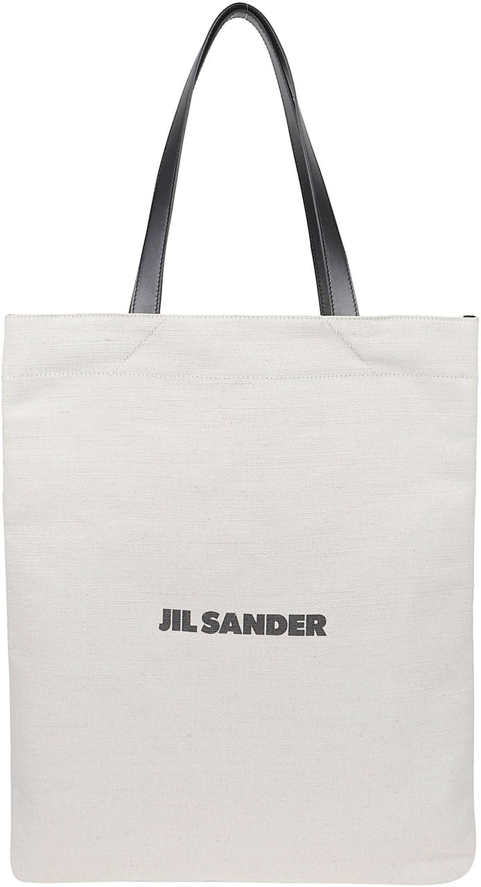Jil Sander Rectangular Tote Bag with Black Leather Handles Wit