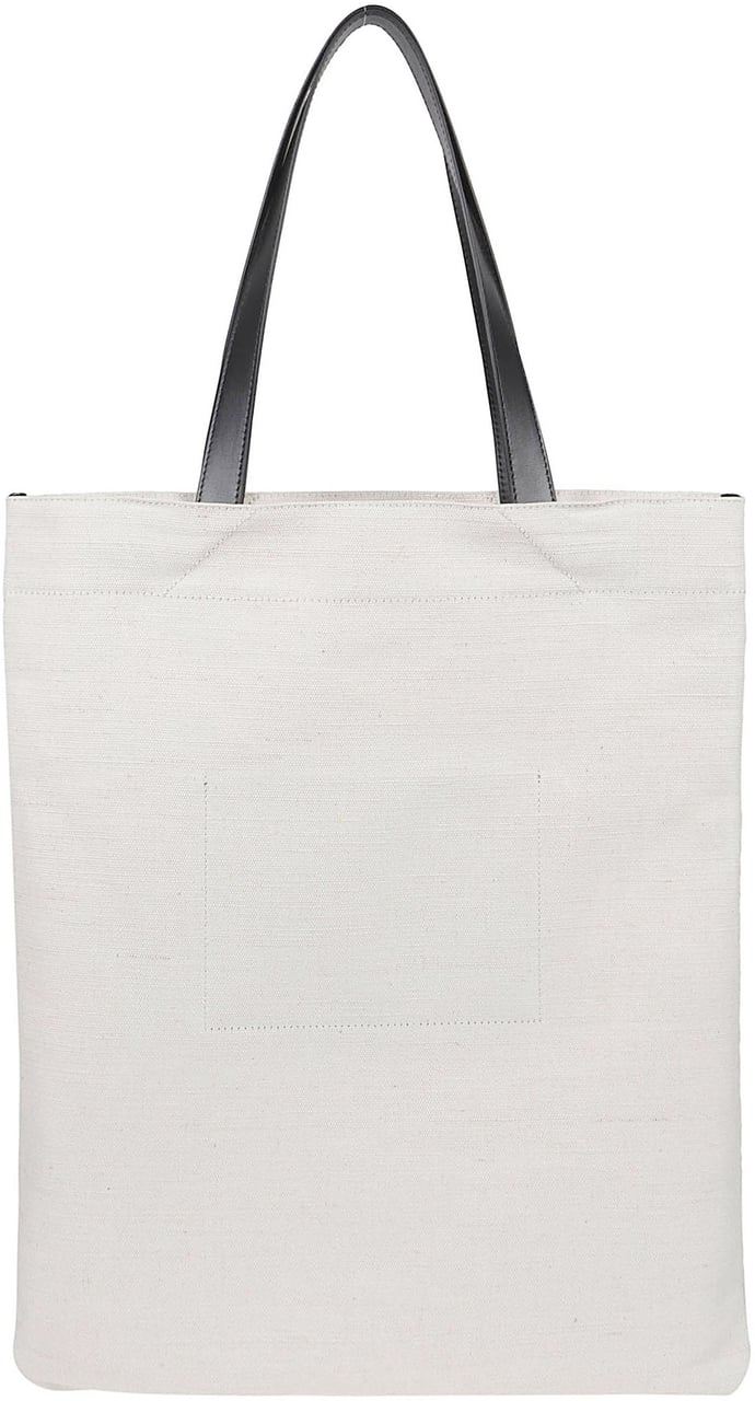 Jil Sander Rectangular Tote Bag with Black Leather Handles Wit