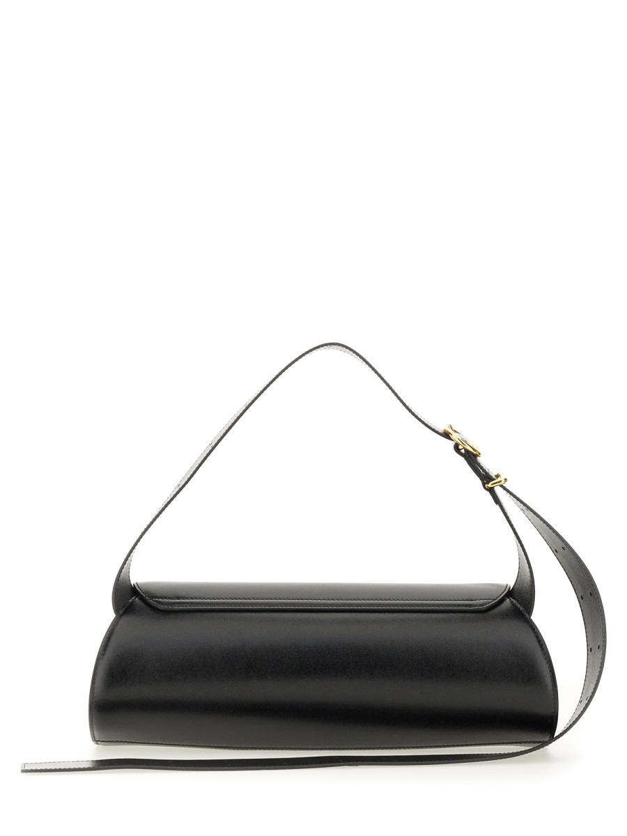 Jil Sander Black Cannoli Calfskin Elongated Bag Zwart