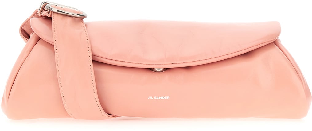 Jil Sander Jil Sander Pink nappa leather large Cannolo crossbody bag Roze