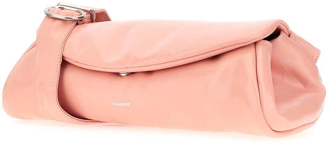 Jil Sander Jil Sander Pink nappa leather large Cannolo crossbody bag Roze