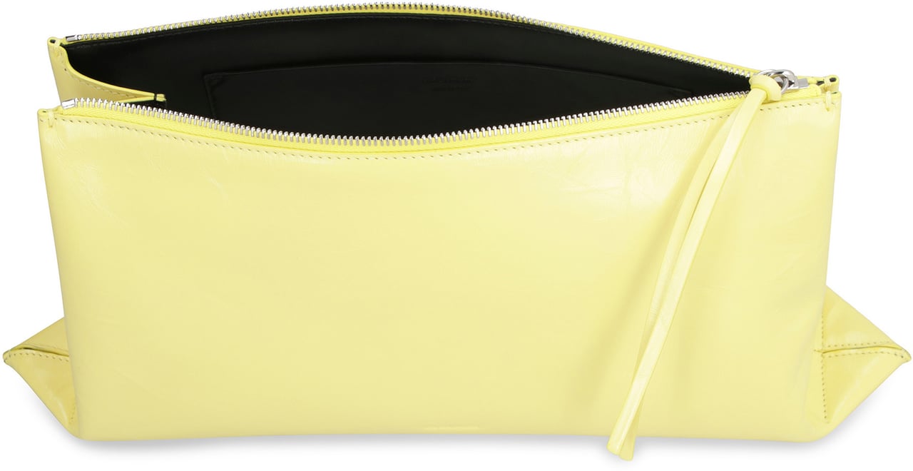 Jil Sander Leather clutch Geel