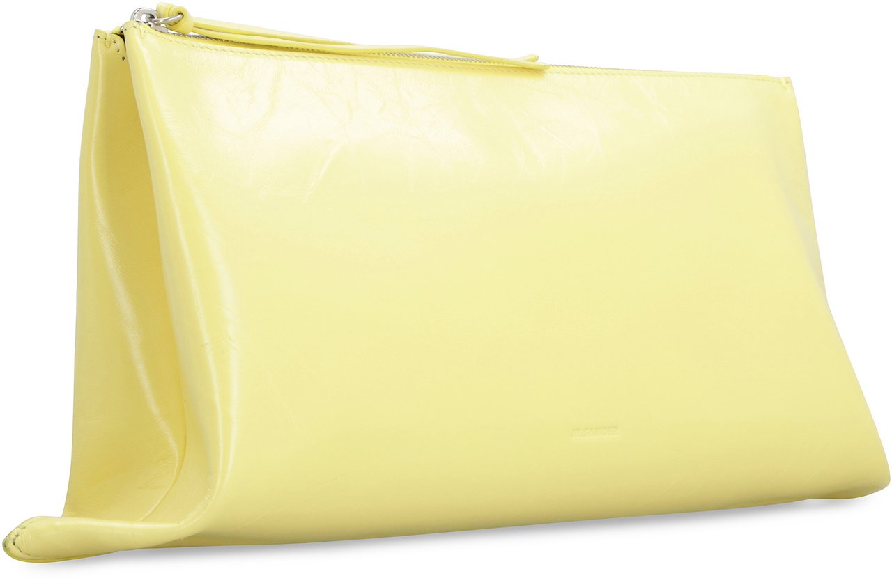Jil Sander Leather clutch Geel