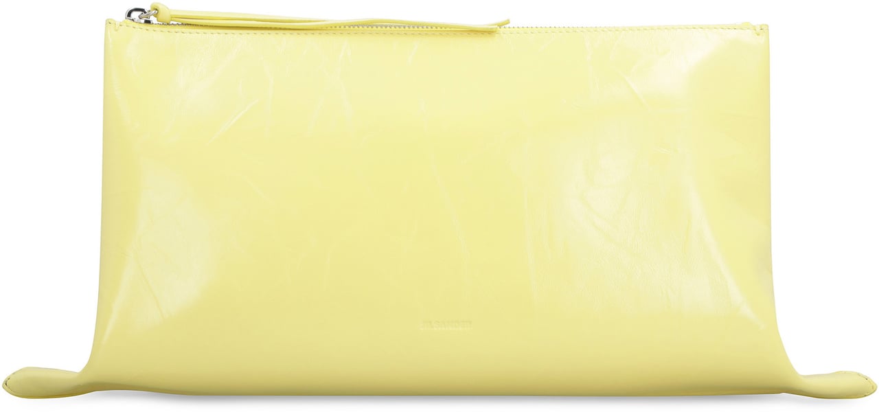Jil Sander Leather clutch Geel