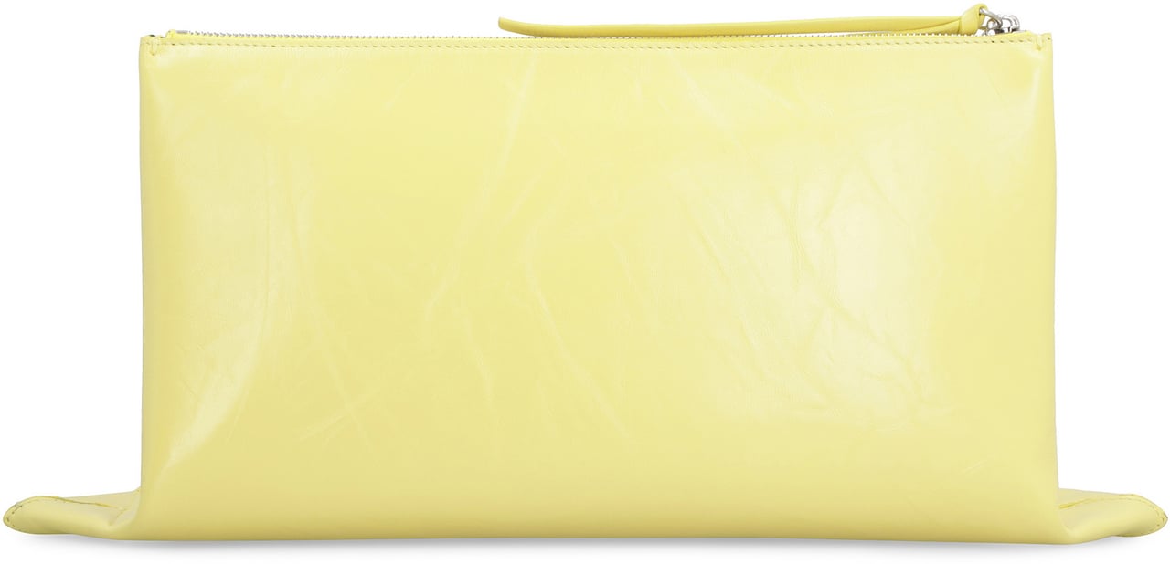 Jil Sander Leather clutch Geel