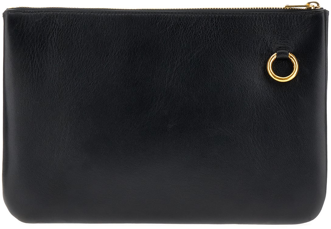 Jil Sander Jil Sander Black nappa leather crossbody bag Zwart