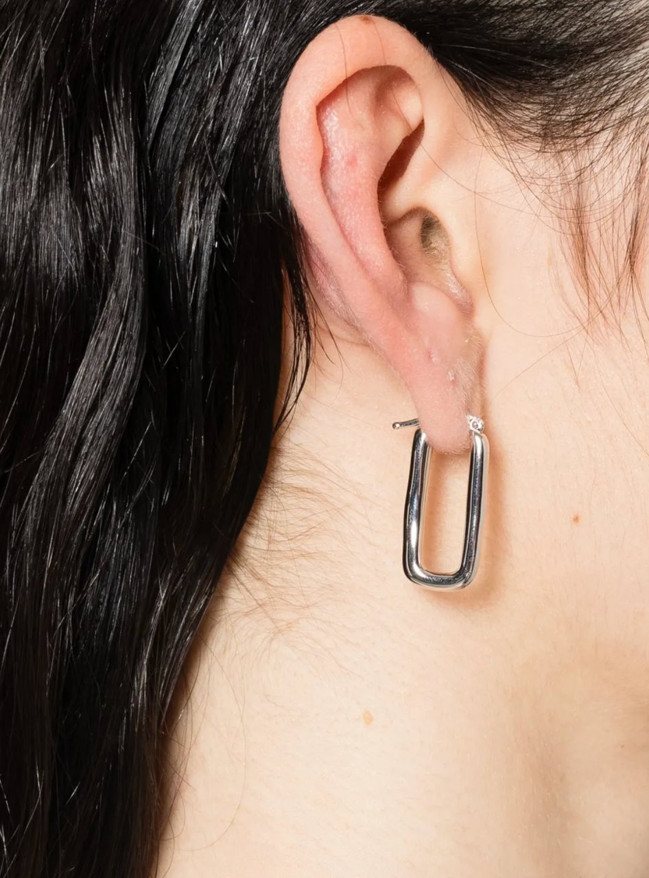 Jil Sander Earrings Rectangular Silver Zilver
