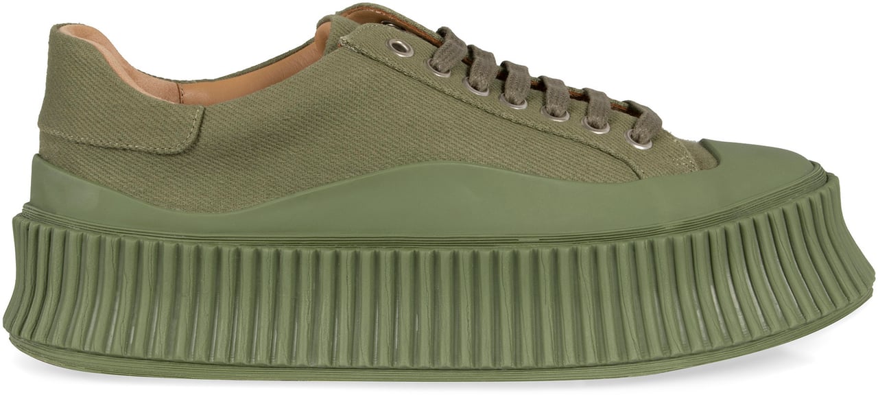 Jil Sander Canvas platform sneakers Groen