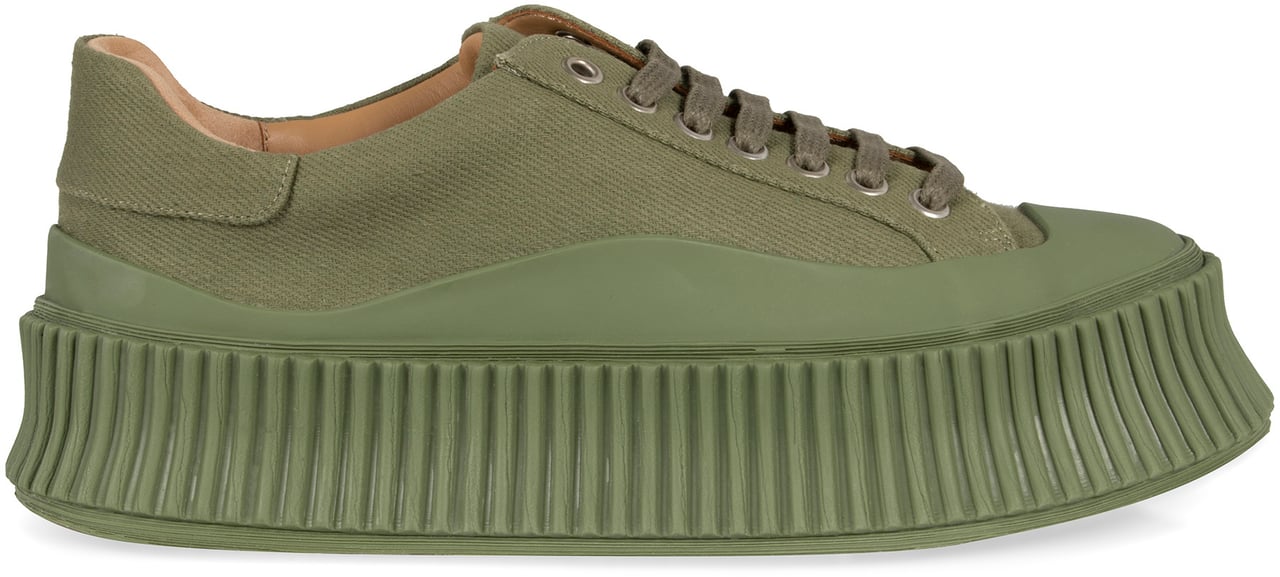 Jil Sander Canvas platform sneakers Groen