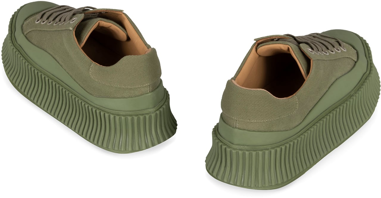Jil Sander Canvas platform sneakers Groen