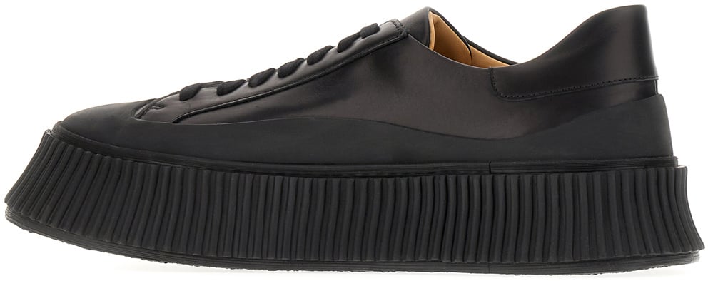 Jil Sander Jil Sander Black leather sneakers Zwart
