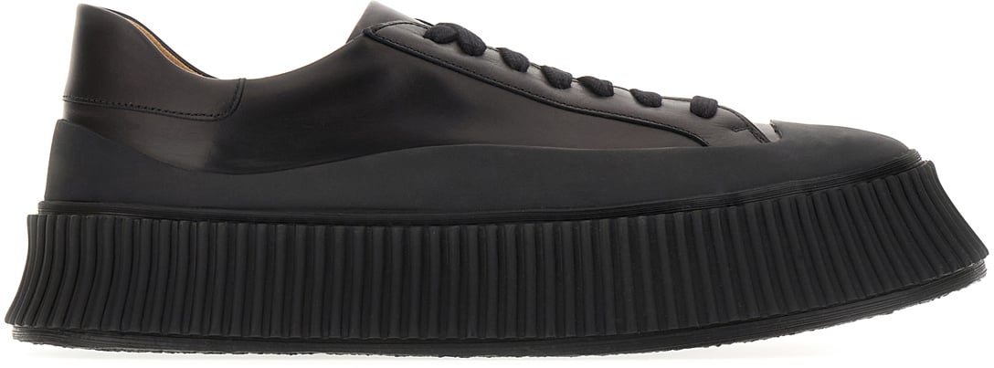 Jil Sander Jil Sander Black leather sneakers Zwart
