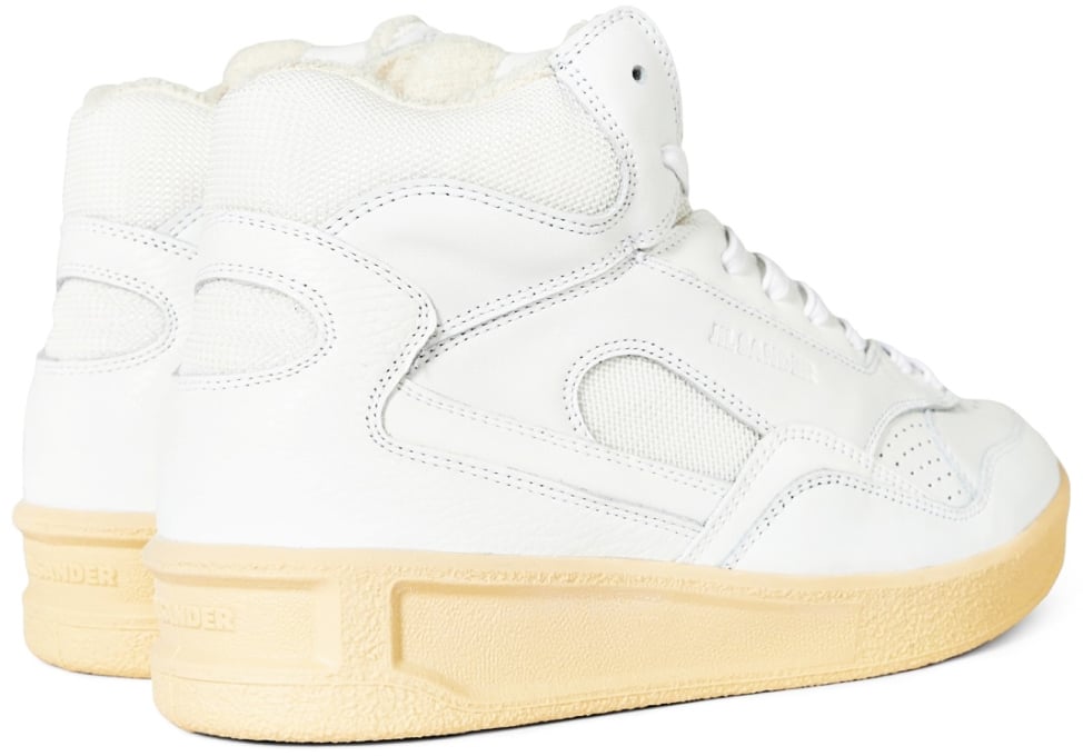 Jil Sander Basket Hi Logo Sneakers Wit