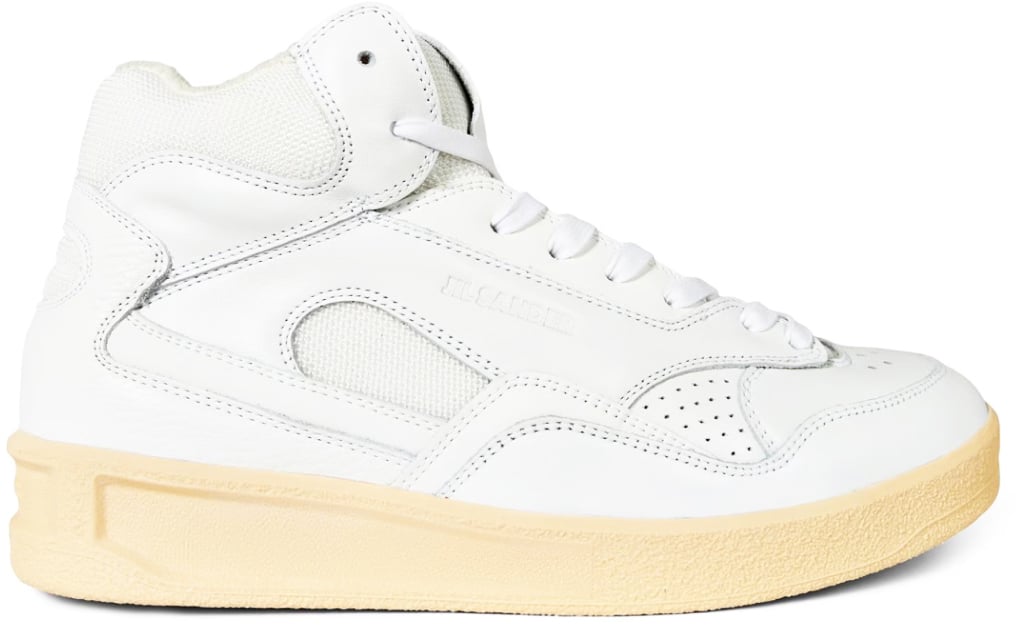 Jil Sander Basket Hi Logo Sneakers Wit