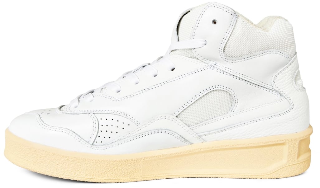 Jil Sander Basket Hi Logo Sneakers Wit