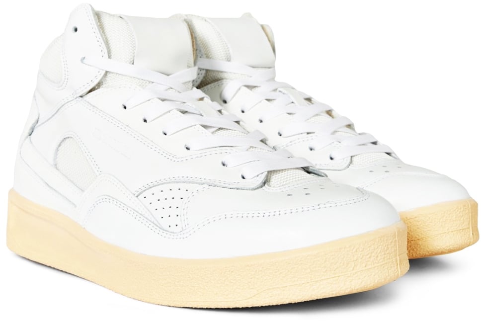 Jil Sander Basket Hi Logo Sneakers Wit