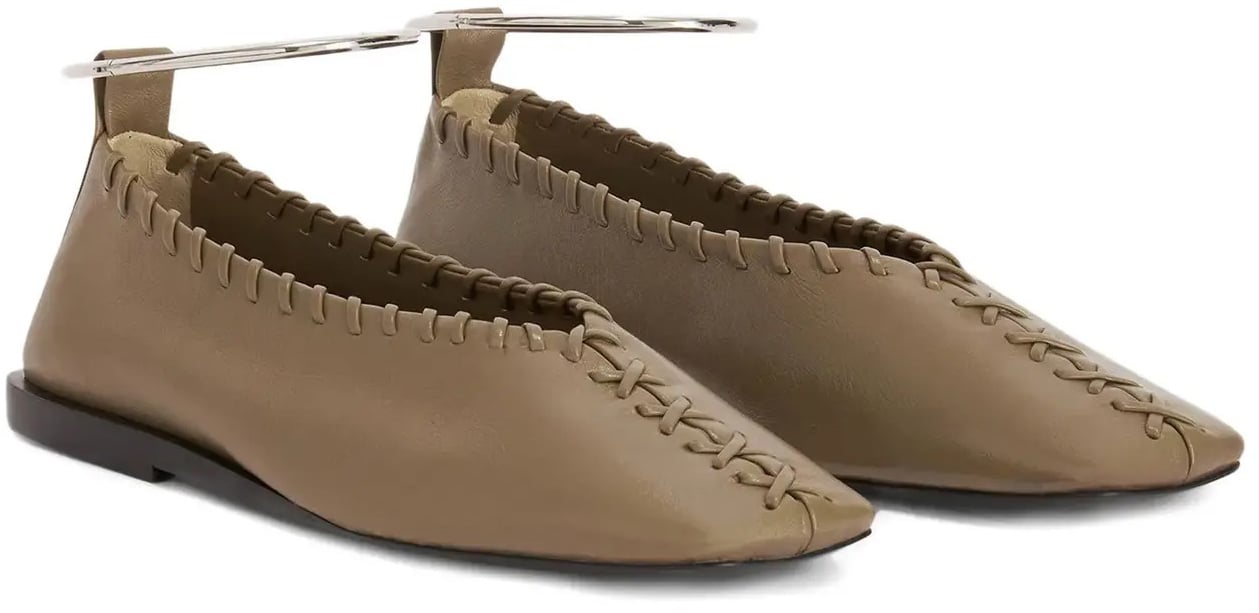 Jil Sander Ballerina Taupe Bruin