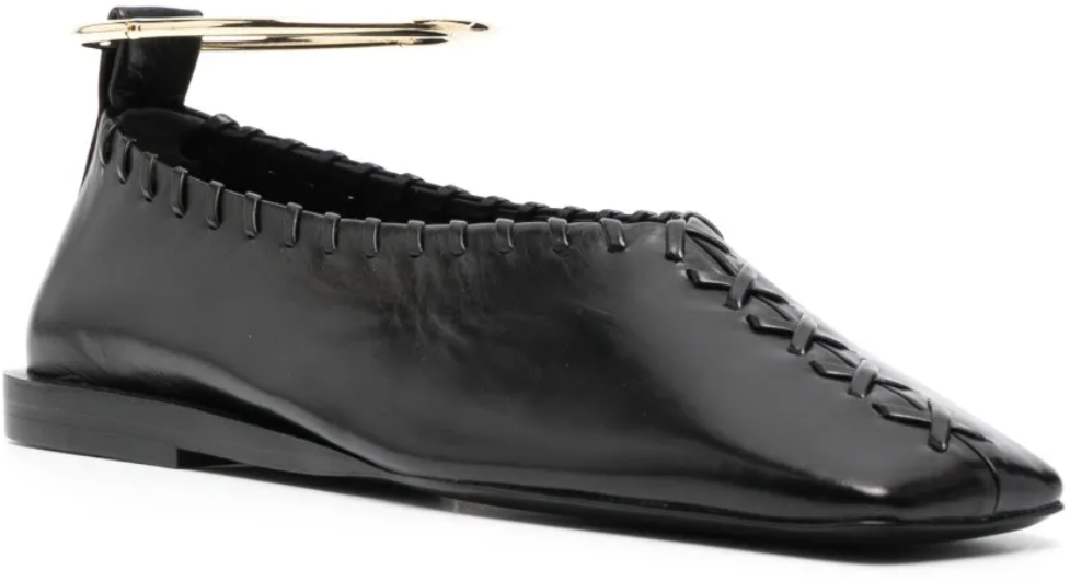 Jil Sander Ballerina Black Gold Zwart