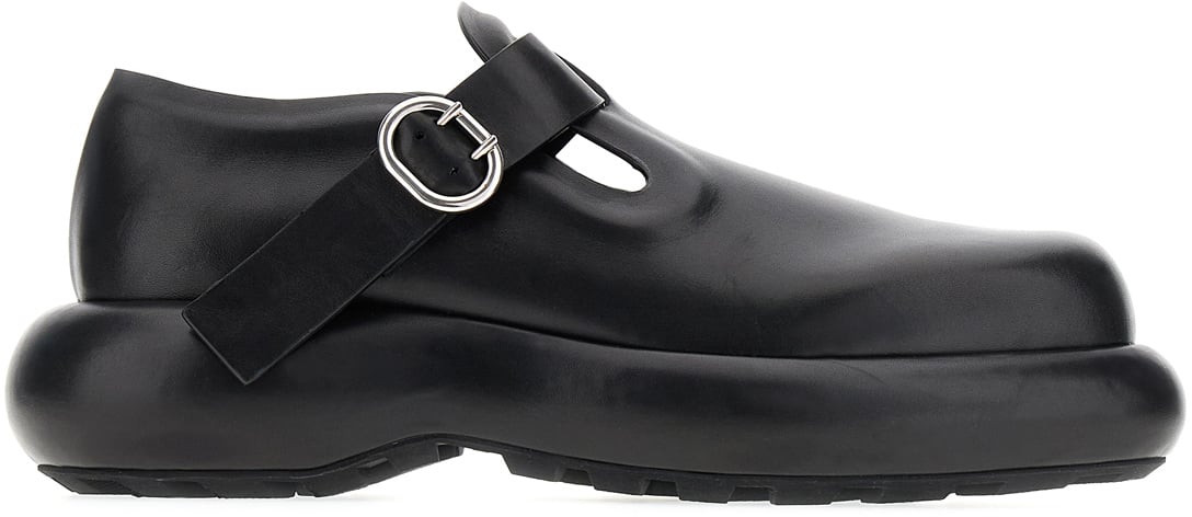 Jil Sander Jil Sander Black leather buckle shoes Blauw