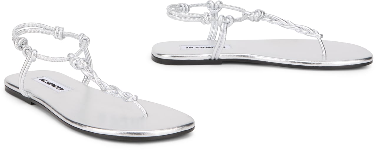 Jil Sander Sandals with flat soles Zilver