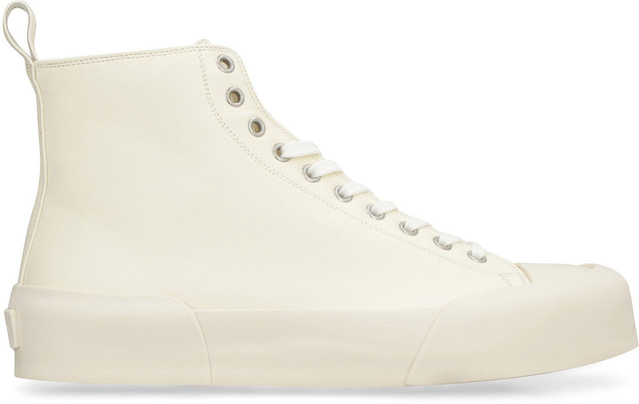Jil Sander Leather high-top sneakers Neutraal