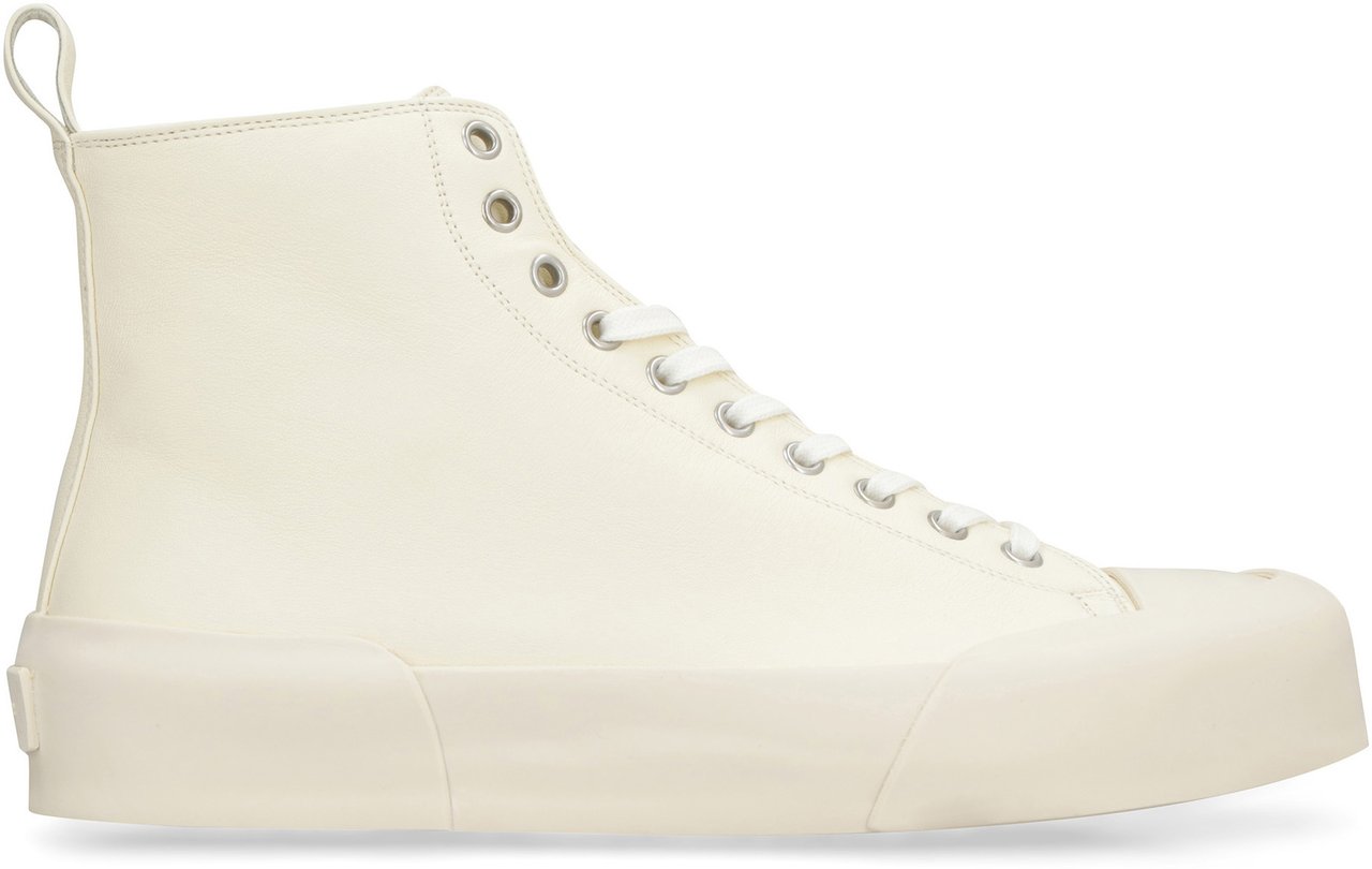 Jil Sander Leather high-top sneakers Neutraal