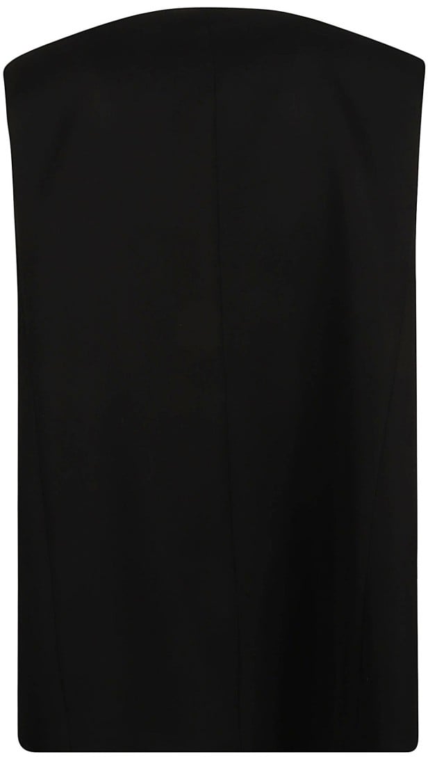 Jil Sander Tailored Sleeveless Jacket With High Neckline Zwart