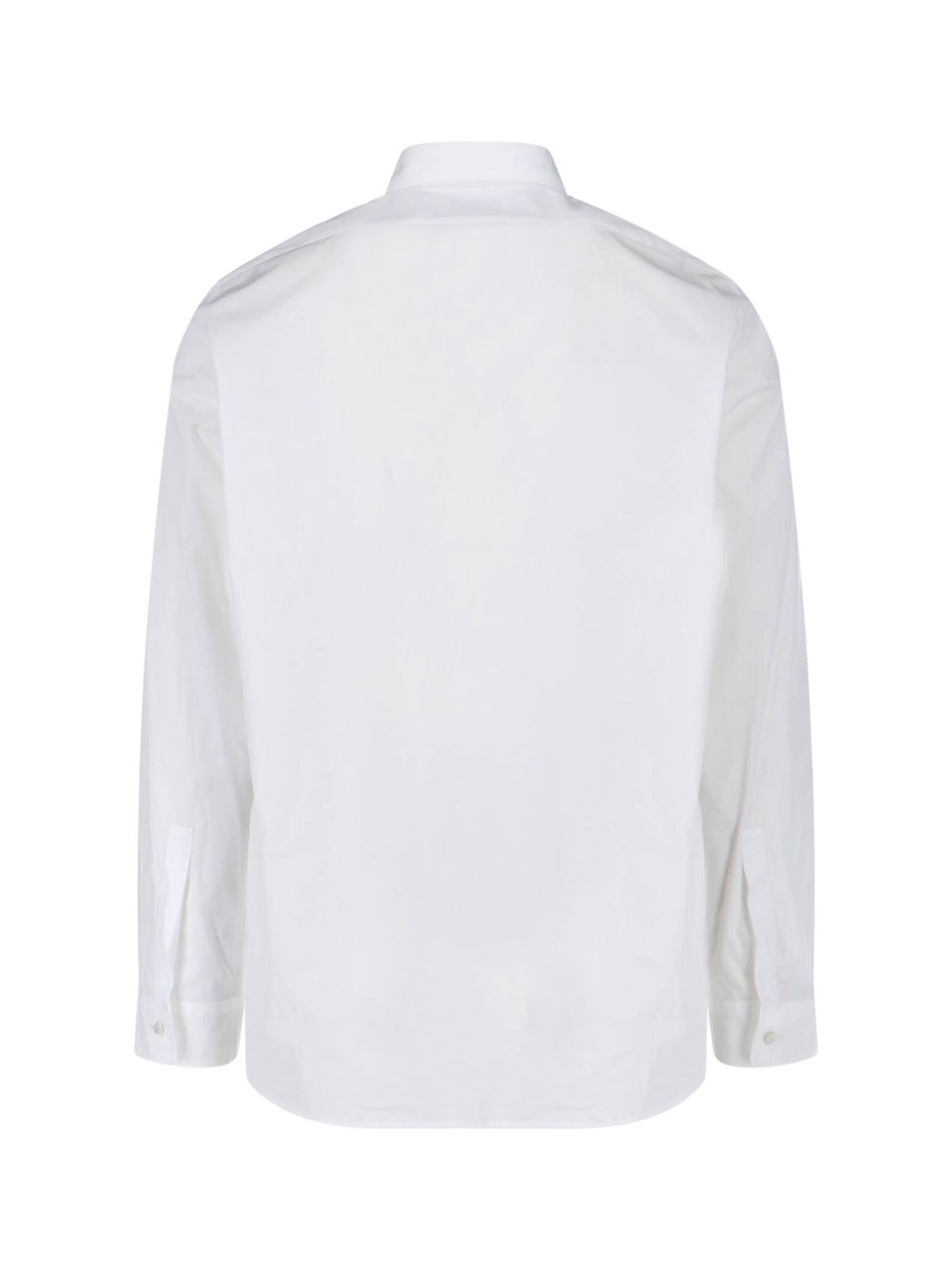 Jil Sander White Minimalist Pointed Collar Cotton Shirt Wit