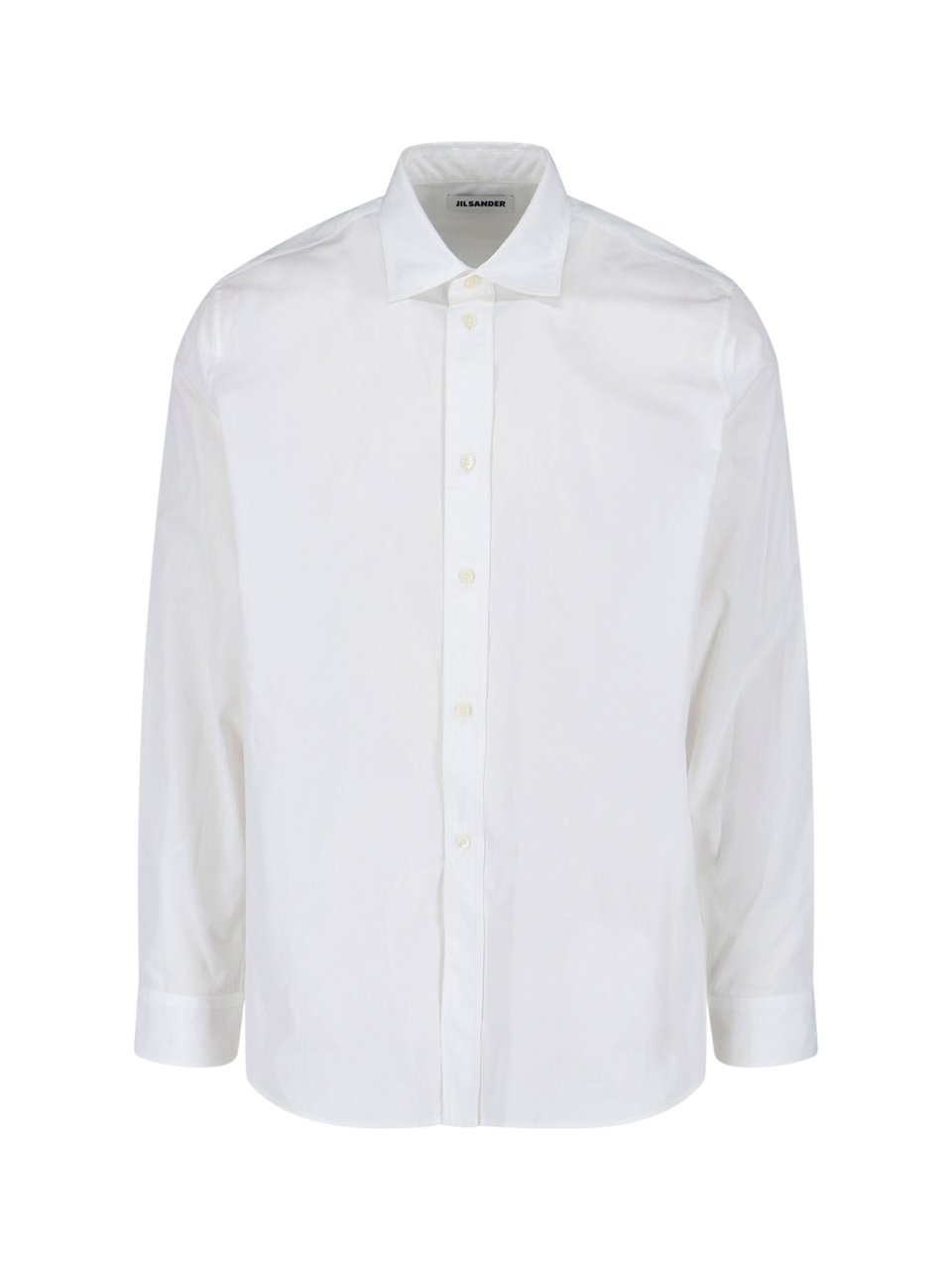 Jil Sander White Minimalist Pointed Collar Cotton Shirt Wit