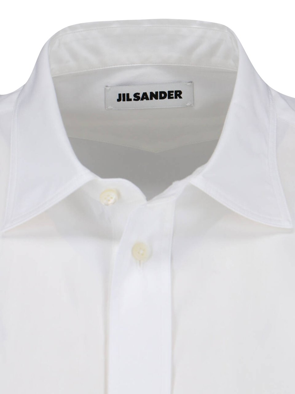 Jil Sander White Minimalist Pointed Collar Cotton Shirt Wit