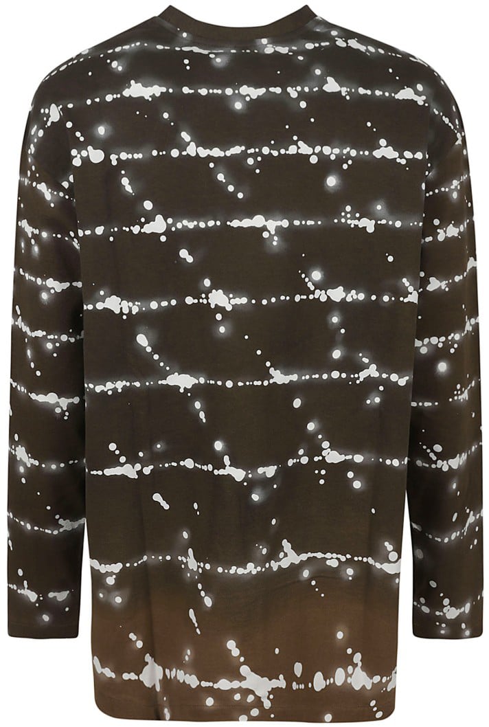 Jil Sander Long-Sleeved Splatter Pattern T-Shirt Bruin