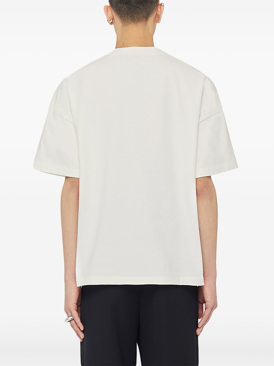Jil Sander White Oversized Cotton Jersey T-Shirt Neutraal
