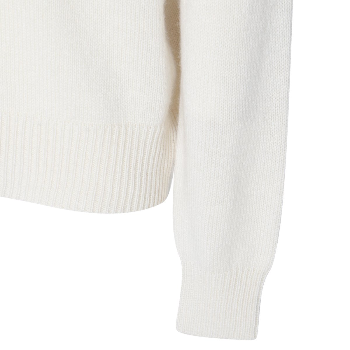 Jil Sander Minimalist White Wool Knit Sweater With Ribbed Hem Wit