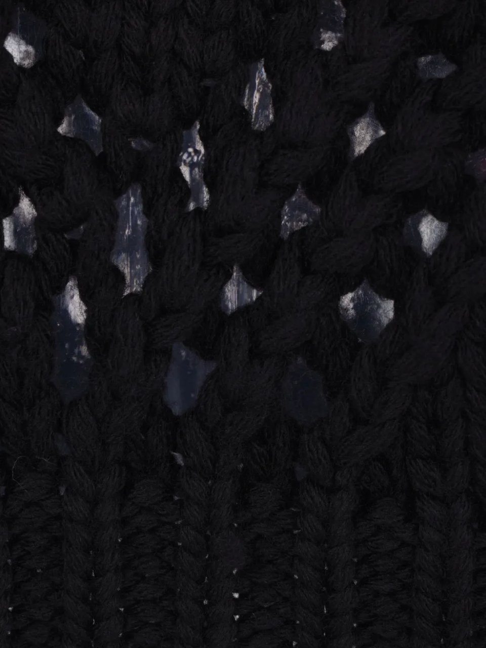 Jil Sander Long Sleeve Lace Knit Sweater Black Zwart