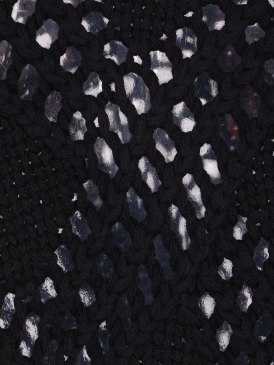 Jil Sander Long Sleeve Lace Knit Sweater Black Zwart