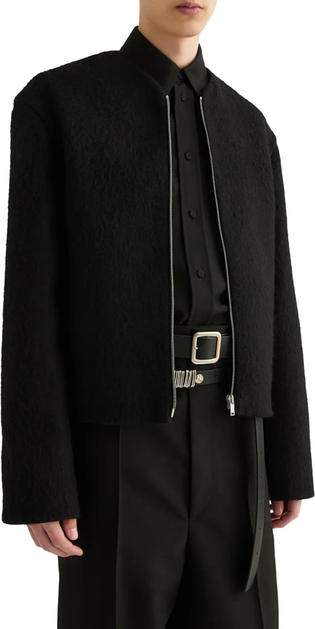 Jil Sander Zip Up Jacket Black Zwart