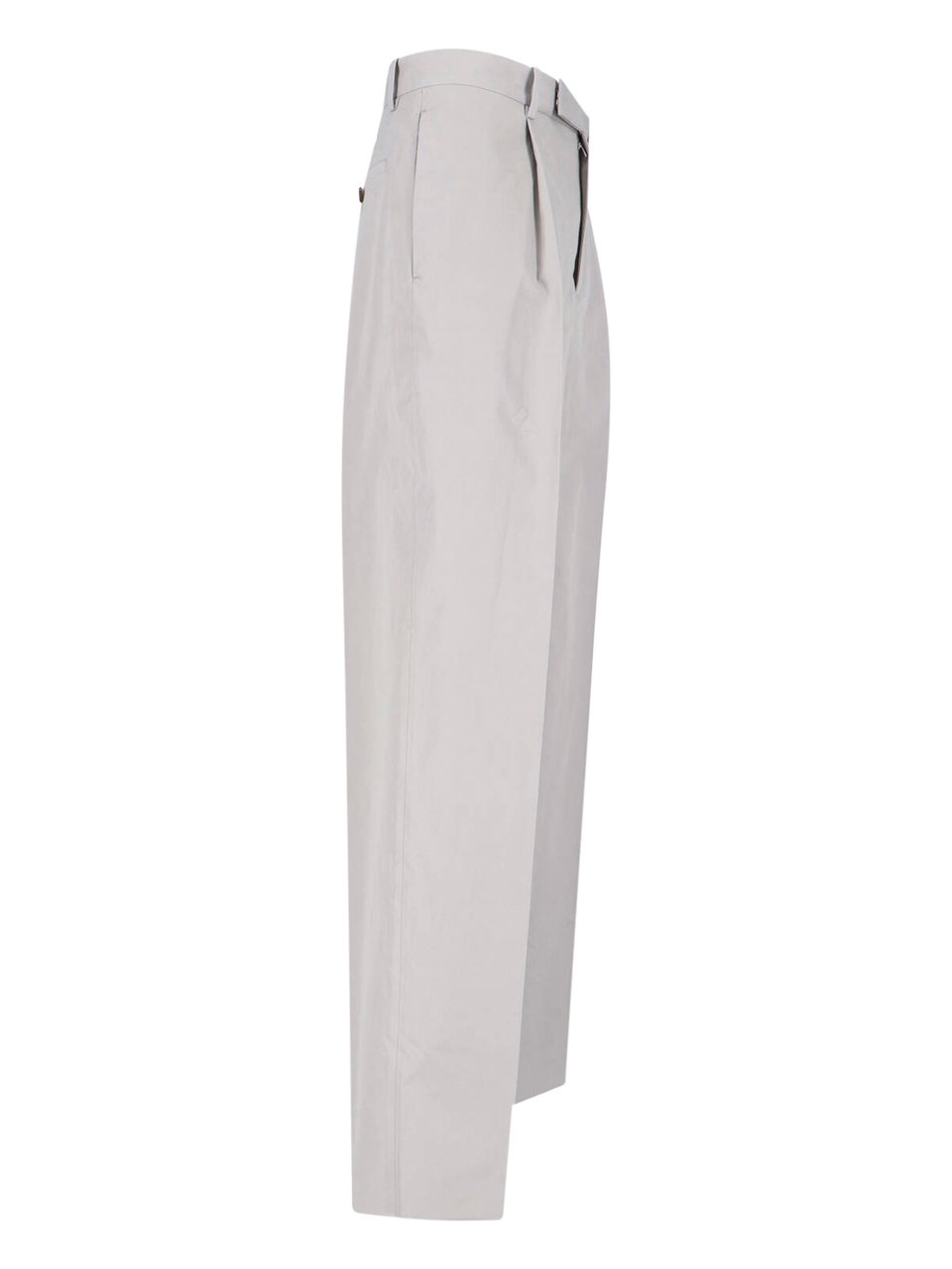 Jil Sander Grey High-Waisted Tailored Wide-Leg Trousers Grijs
